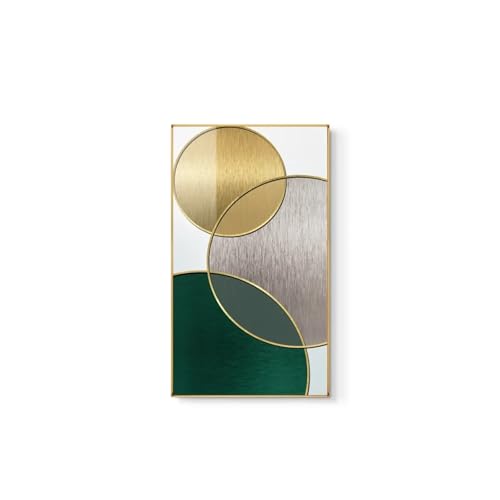 Quadro decorativo per soggiorno stampa su tela dorata 80x160 cm