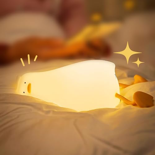 La Mejor Recopilación de Iluminación infantil nocturna al mejor precio. 45 KUAEAY Luz de Noche de Pato para Bebé, Silicona Luz Nocturna Infantil, Lampara USB Recargable Portatil para Niños Habitación, 3 Regulación, Linda Luz Nocturna para Dormir...