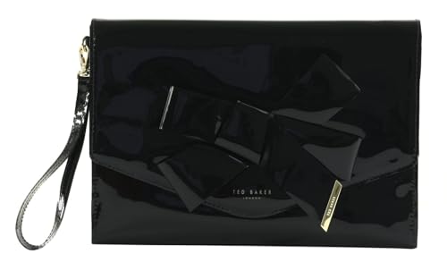 Ted Baker clutch evening bag Nikkey Knot Bow Envelope Pouch Black