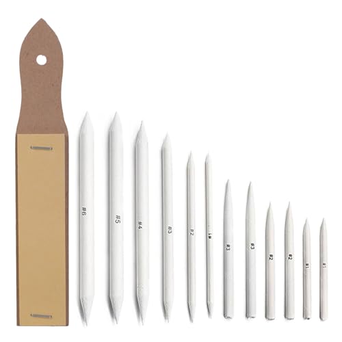 13/20Pcs Artists Sketching Drawing Tool Set Art Blending Set with Multiple Sizes Blending Stumps Tortillions Sandpaper