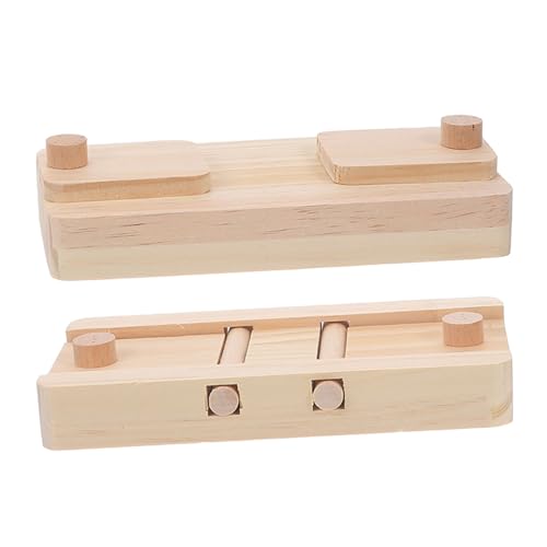 SUPVOX 2Pcs Wooden Foraging for Small Animals Interactive Treats Storage Tray for Hamsters Rabbits and Guinea Pigs Promotes Digestion Fun and Exercise
