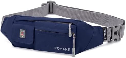 ZOMAKE Small Crossbody Fanny Pack for Women Men, Runner Belt Bag with Adjustable Strap, Water Resistant Waist Bag for Running