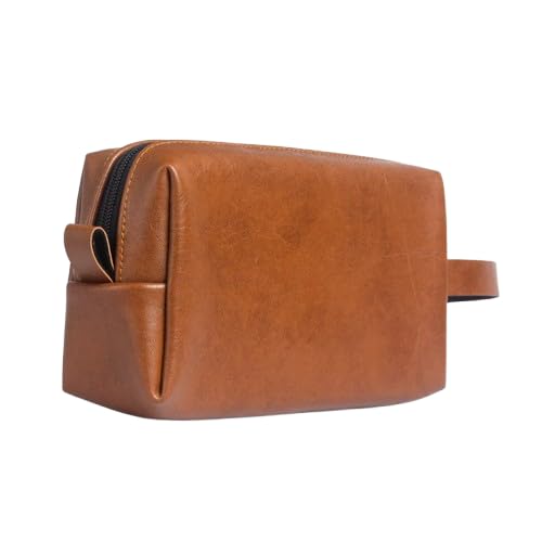 Travel Pouch for Men & Women | Multipurpose Utility & Toiletry Bag | Premium Vegan Leather Organizer for Cosmetics, Accessories & Travel Essentials | Tan-image-48