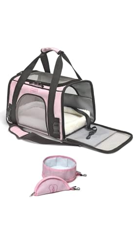 Bolsa De Transporte Pet E Bebedouro Rosa Avião Carro Perigot Para Pet Cães Gatos