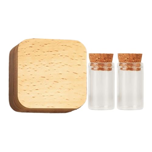 Caja de recuerdos de madera para perros, gatos, hámster, conejo, loro, recuerdo con botella de vidrio para uñas, dientes y combustible, condolencias, pérdida reflexiva, 2.2 x 1.57 pulgadas
