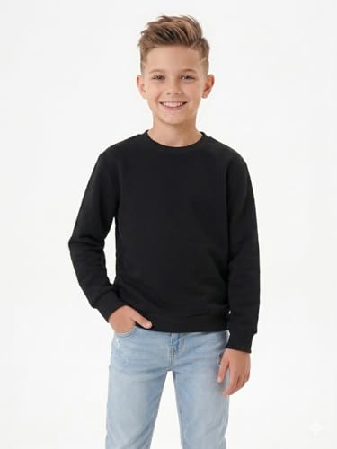 WINKIKI Kids Wear Kinder Pullover aus 100% Baumwolle – Weich & Hautfreundlich, Langarm, Rundhalsausschnitt, Bequem für Jungen & Mädchen, Schule & Freizeit, Größen 128–170