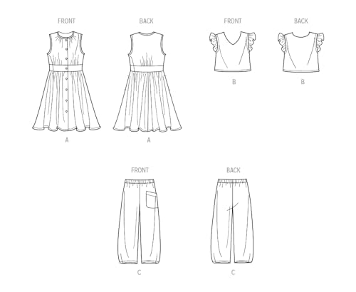 SIMPLICITY SS9761HH Children's and Girls' Dress, Top and Trousers HH (3-4-5-6) - Image 3