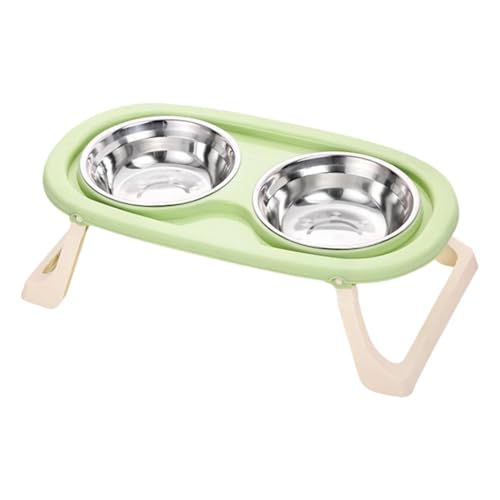 Double Bowl Dog Bowl Stand For Most Breeds With Dishes Pastel Color