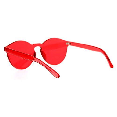 Rimless Flat Lens Sunglasses One Thick Translucent Round Lens Frame3