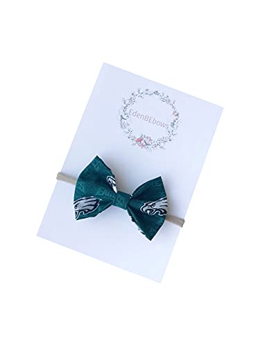 Image of Philadelphia Football Newborn Baby Girl To Toddler Nylon Headband Bow