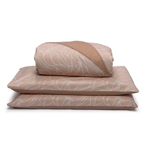 Foppapedretti Noche & Naturaleza - Saco nórdico para Cama de Matrimonio Completo con 2 Fundas de Almohada; Onda Pesca 100% algodón; Percal, Fabricado en Italia