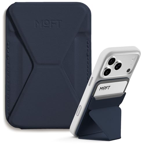 Image of MOFT Magsafe Wallet Stand Compatible with iPhone 16 /15 /14 /13 /12 Series, Angle Adjustment & MOVAS Phone Stand, Light Navy Blue