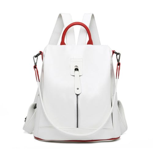 [BUKESIYI] レディース リュック ミニ バックパック ポシェット 大容量 防水 Rucksack Backpack for Women PUレザー JP78158 オフホワイト