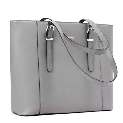 Image of BROMEN Women Briefcase 15.6 inch Laptop Tote Bag Vintage Leather Handbags Shoulder Work Purses