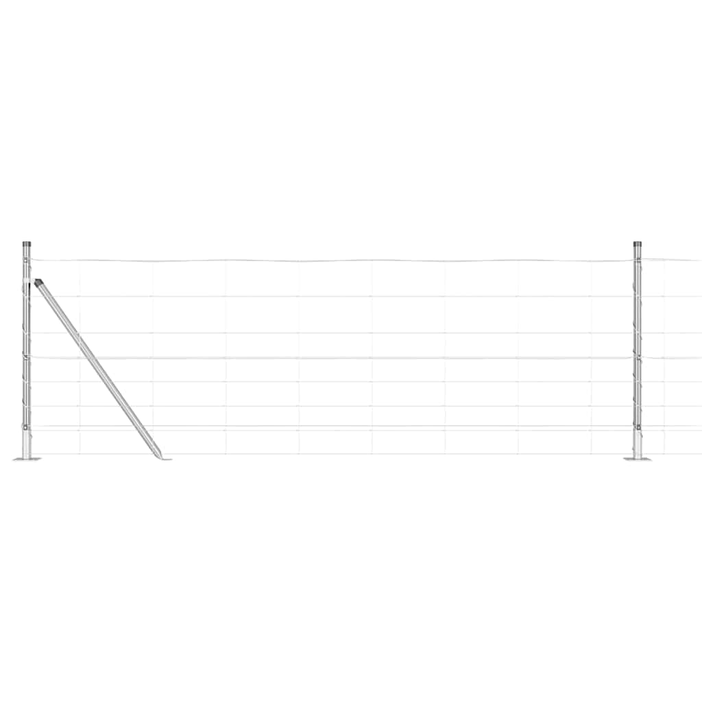 Galvanised Steel Fence Post 2.5m x 80mm Heavy Duty Outdoor Garden Boundary Panel Kit Weather Resistant Secure Rectangular Design for Terrace Landscaping 11 Concrete Posts Included