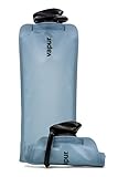 Vapur Collapsible Water Bottle With Carabiner, Compact Bottle Folds Flat For Hydration On The Go, Ideal for Traveling, Hiking or Camping, 34 Ounce, Blue Steel, Pack of 1