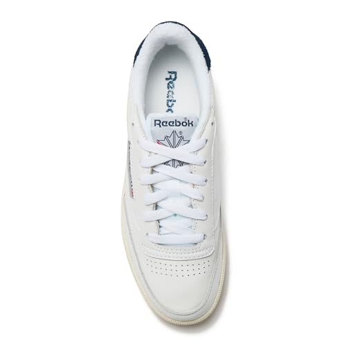Reebok Club C 85 Vintage Tennis Sneakers for Women, Casual White Womens Shoes, Size 5 to 11 - Footwear White/Batik Blue/Chalk, 8.5 Medium