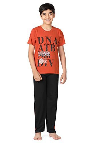 Image of Kids Night Suit for Boys - Cotton Set of Pyjama & T-Shirt Sleepwear - Lightweight & Comfortable Night Wear for Kids