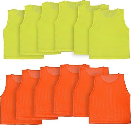 Sponsored Ad – Football Bibs for Adult Youth, 24 Pack Sports Training Mesh Bibs, Practice Vest Pennies for Soccer Basketball Football Volleyball - (Orange and green)