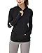 Westkun Camiseta de Manga Larga para Mujer Sudadera de Half Zip Deporte Chaqueta Yoga Casual Corriendo Pull-Over Tops con Agujeros para los Pulgares(Negro Sólido,XL)
