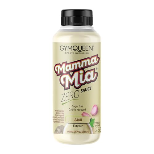 GymQueen Mamma Mia Zero Sauce, kalorienarm, ohne Fett & ohne Zucker, zum Verfeinern von Gerichten oder als Salat-Dressing, vegetarisch und laktosefrei, Aioli Soße
