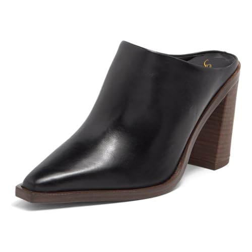 FOWT Women Pointed Toe Slip On Mules Stacked Block High Heel Sandal Comfortable Daily Party Nightclub Proms Shoes Size 4-16 US