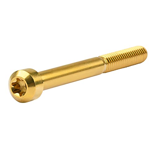 Image of Titanium Torx Square Head M6 x 10 15 20 25 30 35 40 45 50 60 65 70 80mm Screw Pack of 5 (Gold, M6x70mm)
