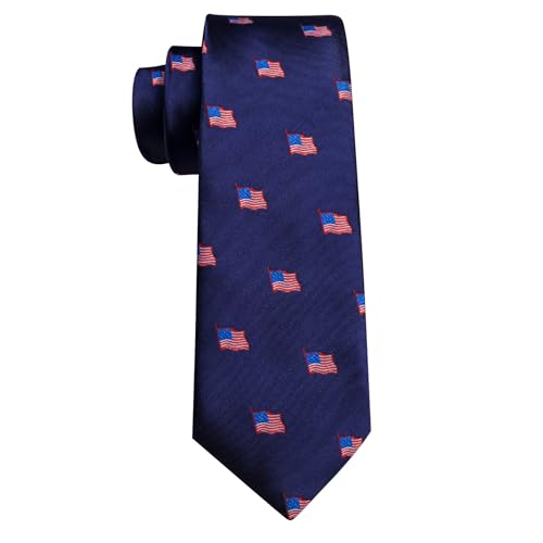Image of Barry.Wang Fun Animal Ties for Men Designer Handkerchief Cufflink WOVEN Casual Necktie Set Festival