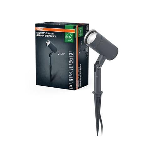 Osram ENDURA Classic Garden Spotspike GU10 Außen-Spießleuchte, schwarz, GU10-Sockel (max 35W), kann mit einfacher oder smarter Lampe bestückt werden, ausrichtbarer Leuchtenkopf, Schutzklasse IP54