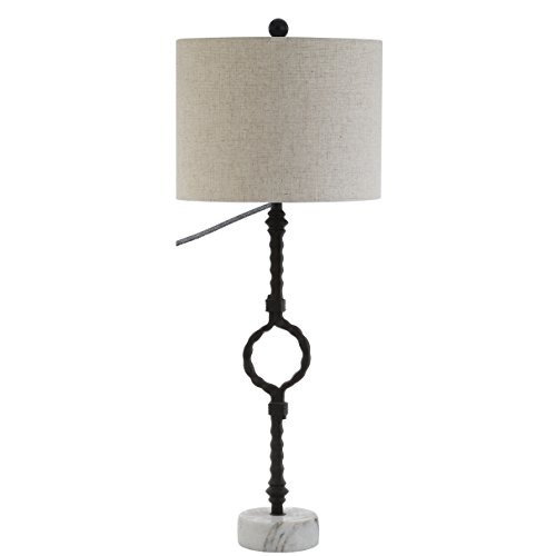 JONATHAN Y JYL5047A Mercer 32.5 Metal/Marble LED Table Lamp Contemporary,Transitional for Bedroom, Living Room, Office, College Dorm, Coffee Table, Bookcase, Black/Gray