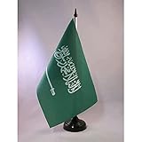 AZ FLAG Drapeau de Table Arabie Saoudite 21x14cm - Petit Drapeaux DE Bureau saoudien 14 x 21 cm