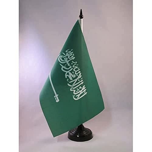 Bandeira de mesa de arábia saudita 21 x 14 cm - bandeira de despacho saudita 14 x 21 cm - AZ FLAG