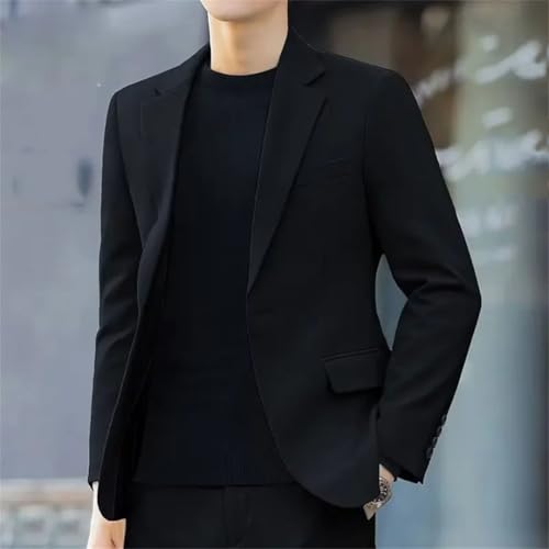 Dbdkejj Men's Casual Blazer Lapel Single Breasted Loose Plus Size Business Cocktail Suit Jacket3