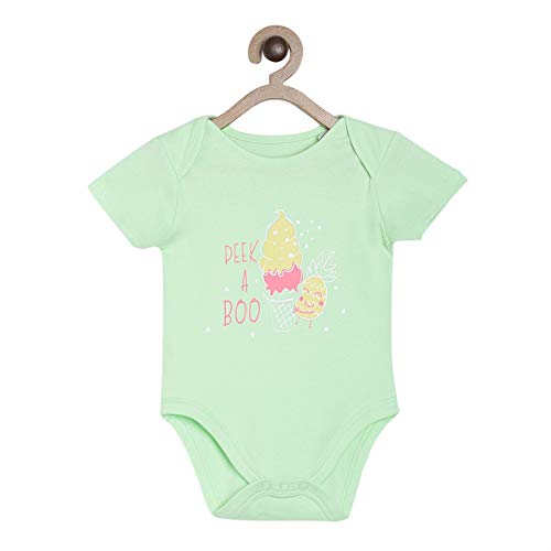 Image of miniklub Baby Envelope Neck Short Sleeve Knitted Cotton Body Suit, Pack of 3 (Multi Color)