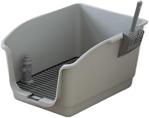 Nozuma 犬用品 犬用トイレ 囲い付きワイド型 はみ出し・飛び散り防止 ステンレス網付き(間隔 15mm) 中型犬対応 足上げ設計 壁付き 屋内屋外両用 トイレトレーしつけトレーニング お手入れ簡単洗える (黄色と黒)