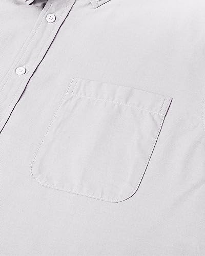 Image of Alimens & Gentle Mens Solid Oxford Shirt Long Sleeve Dress Shirt Work Casual Button Down Shirts with Pocket