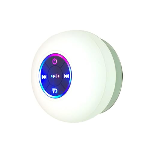 Temoo Shower Speaker Bluetooth Waterproof, Usb Bathroom Suction Cup Bluetooth Shower Speaker, Led Colorful Luminous Bathroom Speaker, Ipx4 Waterproof Speaker Shower, For Girls Boys Men Women Kids.