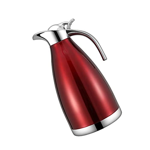 Gatuida termo de acero inoxidable olla de agua termal largo Frasco térmico tetera fría con recipiente de agua con grifo esmalte botella aislada botella de agua aislada tetera térmica rojo