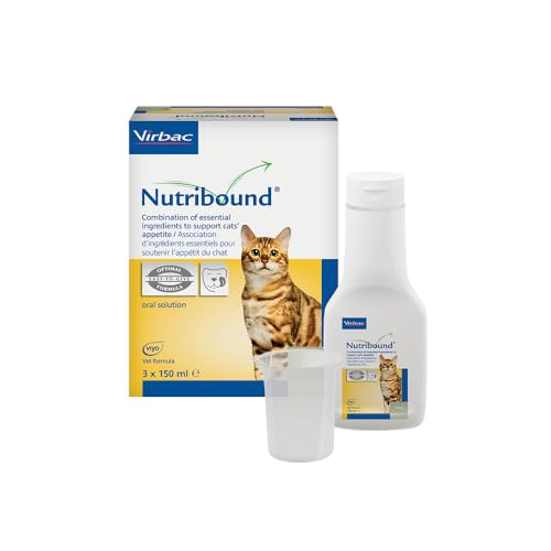 Virbac Nutribound Katze | 3 x 150 ml | Diät-Ergänzungsfuttermittel für Katzen | Bei Appetitmangel und Erschöpfungszuständen