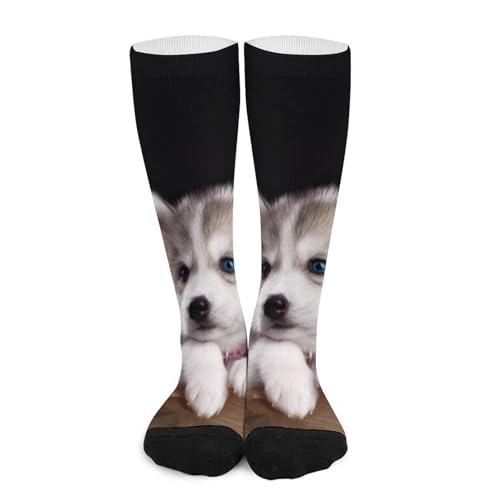 WAFICAC Calcetines de compresión para perros Husky, transpirables, ligeros y hasta la rodilla, para mujeres y hombres.