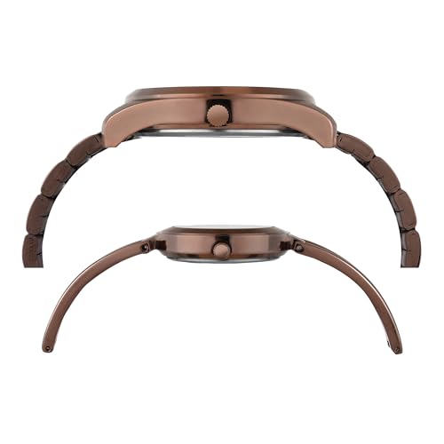 TIMEX Stainless Steel Unisex Pairs Brown Round Analog Dial Watch- Tw00Pr311 - Image 3