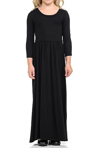 Pastel by Vivienne Honey Vanilla Girls' Fit and Flare Maxi Dress with Easy Removable Label