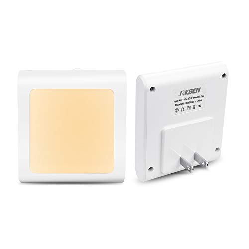 足元灯 明暗センサー JOKBEN LEDライト 明るさ調節可 常夜灯 眩しくない光 コンセント 寝室 廊下 洗面所 電球色 2個セット