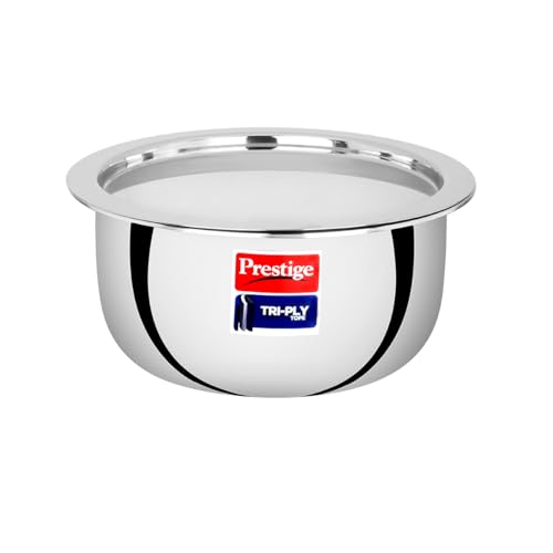 Image of Prestige 22cm /3.9L Tri-Ply Stainless Steel Tope with Lid|Gas and Induction Compatible| Even Heat Distribution|Strong and Durable| 5 Years Warranty