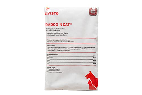 Livisto DiaDog`N Cat für Hunde und Katzen | 20er Pack | 20 x 5 g | Diätergänzungsfuttermittel für Hunde und Katzen | Kautablette zur Linderung akuter Resorptionsstörungen des Darms
