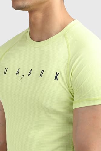 Image of FUAARK Men's Round Neck Slim fit Gym & Active wear Sports T-Shirt for Workout & Casual Wear Lime