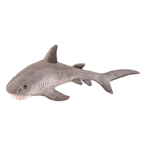 Tiburón de peluche suave – Juguete de tiburón de 60 cm con simulación de dibujos animados, muñeca animal marino – Para niños y niñas, habitación de los niños, casa, escritorio y sofá
