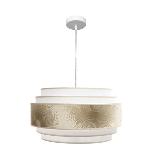 ABRILA AKUNADECOR Colgante Nepal Blanco De 3 Luces Con Pantalla