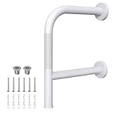 16 Inch Grab Bars for Bathtubs and Showers, Munzong White Anti Slip Bathroom Grab Bar for Wall F Shape Safety Hand Rail Shower Handle Support Handicap Elderly Injury Senior Assist Bath Handle