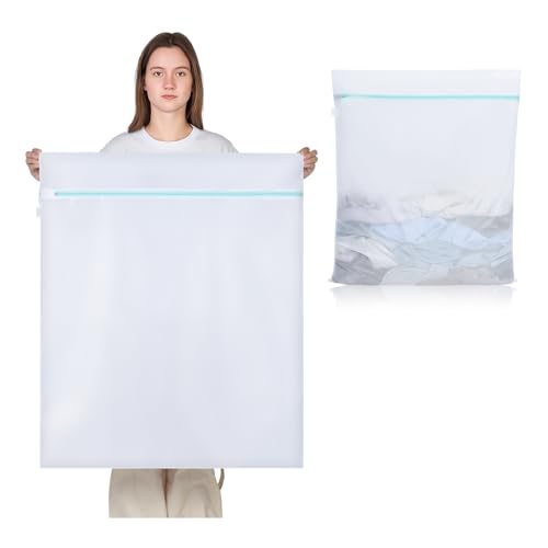 OTraki Grande Filet a Linge Machine à Laver, 70x90 cm Sac de Lavage Machine à Laver avec Fermeture Eclair, Réutilisable Filet à Linge pour Manteaux, Articles,...
